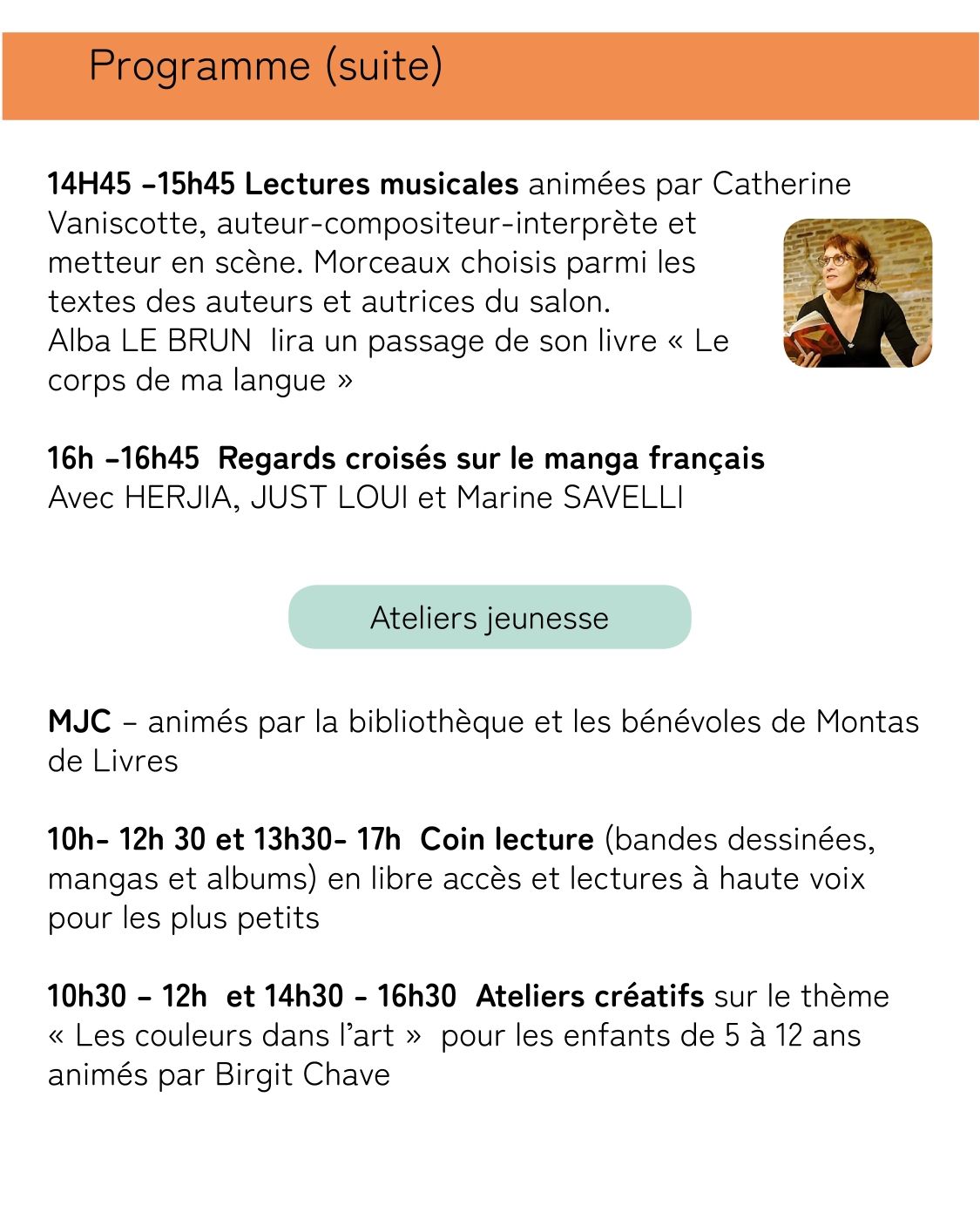 Salon du livre du 16/11/2025 - Programme 2